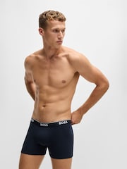 Бело-синяя - BOSS Power Stretch Cotton 3 Pack Boxers - Image 7 of 11