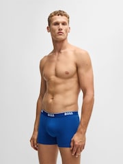 Бело-синяя - BOSS Power Stretch Cotton 3 Pack Boxers - Image 8 of 11