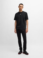HUGO Black Relaxed Fit 100% Cotton T-Shirt With Logo Print - Image 2 of 5