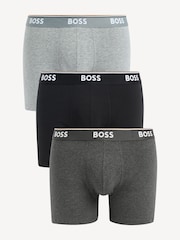 BOSS Grey Power Stretch Cotton 3 Pack Boxers - Image 1 of 11