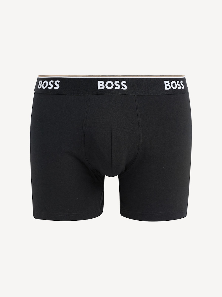 BOSS Grey Power Stretch Cotton 3 Pack Boxers - Image 10 of 11