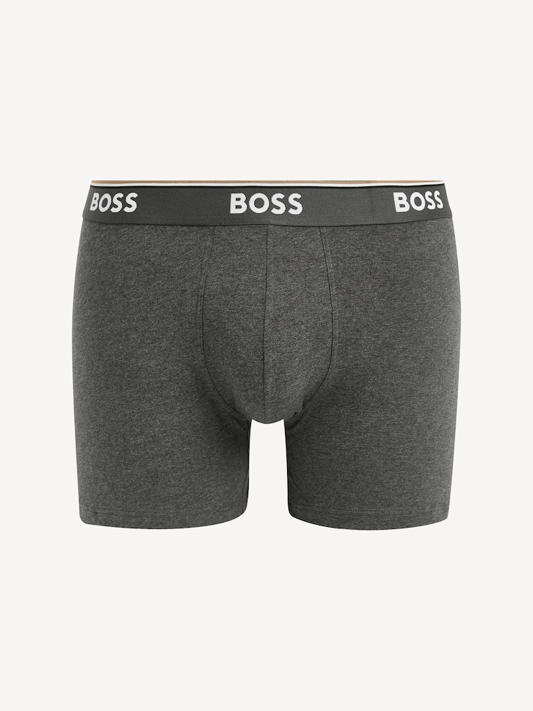 BOSS Grey Power Stretch Cotton 3 Pack Boxers - Image 11 of 11