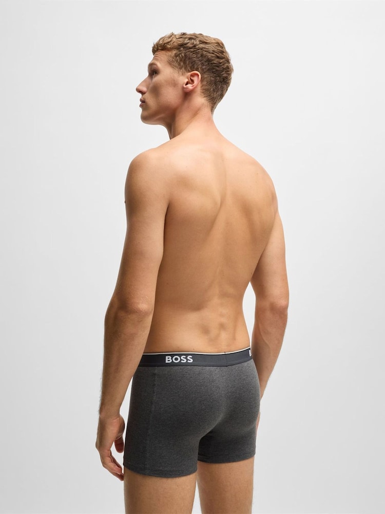 BOSS Grey Power Stretch Cotton 3 Pack Boxers - Image 3 of 11