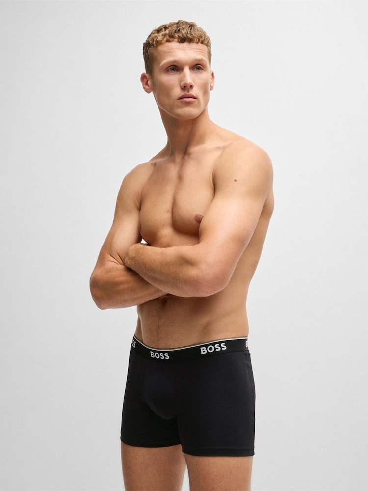 BOSS Grey Power Stretch Cotton 3 Pack Boxers - Image 4 of 11