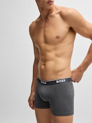 BOSS Grey Power Stretch Cotton 3 Pack Boxers - Image 6 of 11