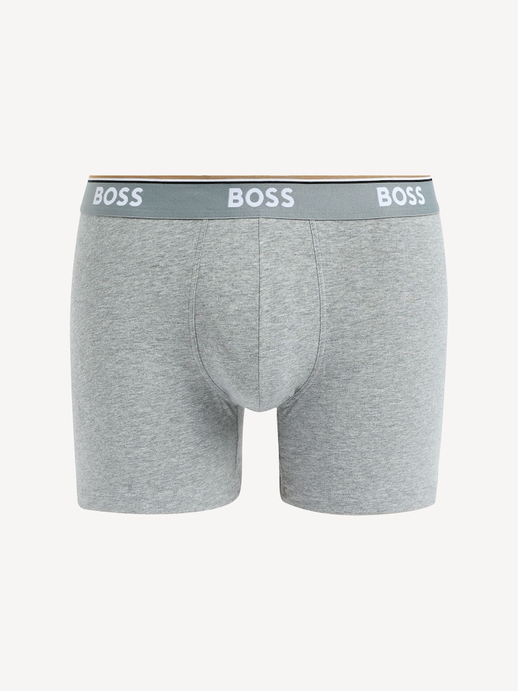 BOSS Grey Power Stretch Cotton 3 Pack Boxers - Image 9 of 11
