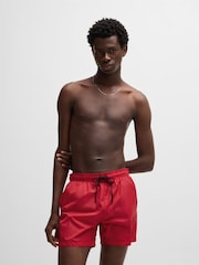 HUGO Pink Contrast Logo Lined Swim Shorts - Image 2 of 3
