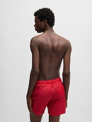 HUGO Pink Contrast Logo Lined Swim Shorts - Image 3 of 3