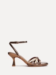 Linzi Bronze Faro Raffia Front Strappy Heels - Image 3 of 6