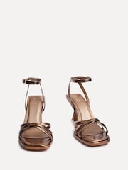 Linzi Bronze Faro Raffia Front Strappy Heels - Image 5 of 6