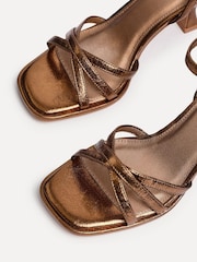Linzi Bronze Faro Raffia Front Strappy Heels - Image 6 of 6