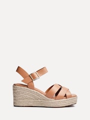 Linzi Brown Sheena Cross-Over Front Wedge Sandals - Image 2 of 5