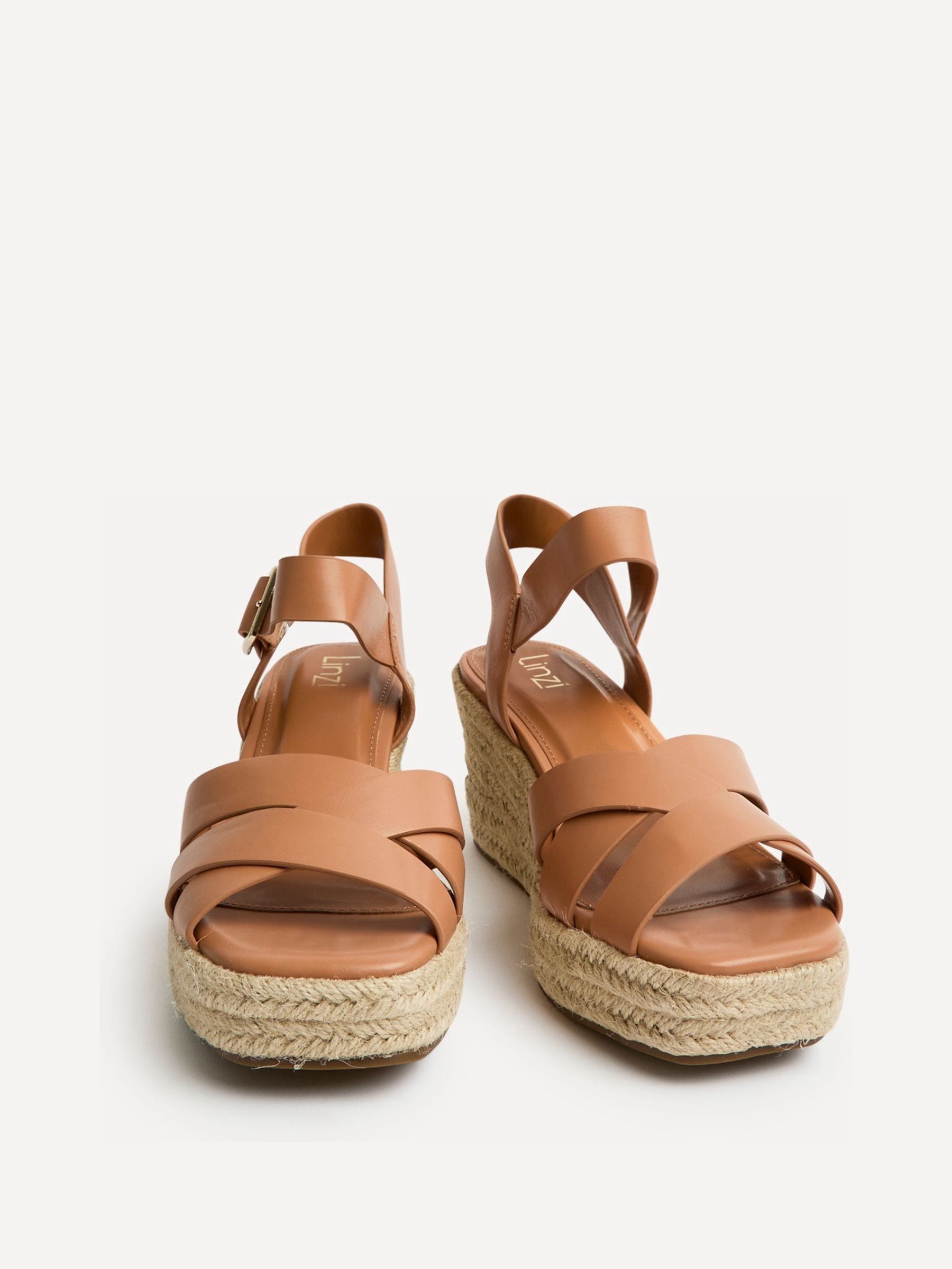Buy Linzi Brown Sheena Cross-Over Front Wedge Sandals from Next USA