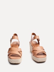 Linzi Brown Sheena Cross-Over Front Wedge Sandals - Image 3 of 5