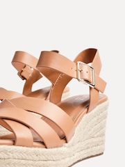 Linzi Brown Sheena Cross-Over Front Wedge Sandals - Image 5 of 5