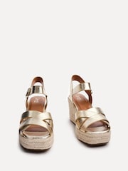 Linzi Gold Sheena Cross-Over Front Wedge Sandals - Image 3 of 5