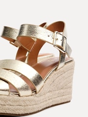 Linzi Gold Sheena Cross-Over Front Wedge Sandals - Image 5 of 5