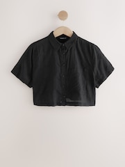 Black 100% Cotton Top and Shorts Co-Ord Set - Image 2 of 3