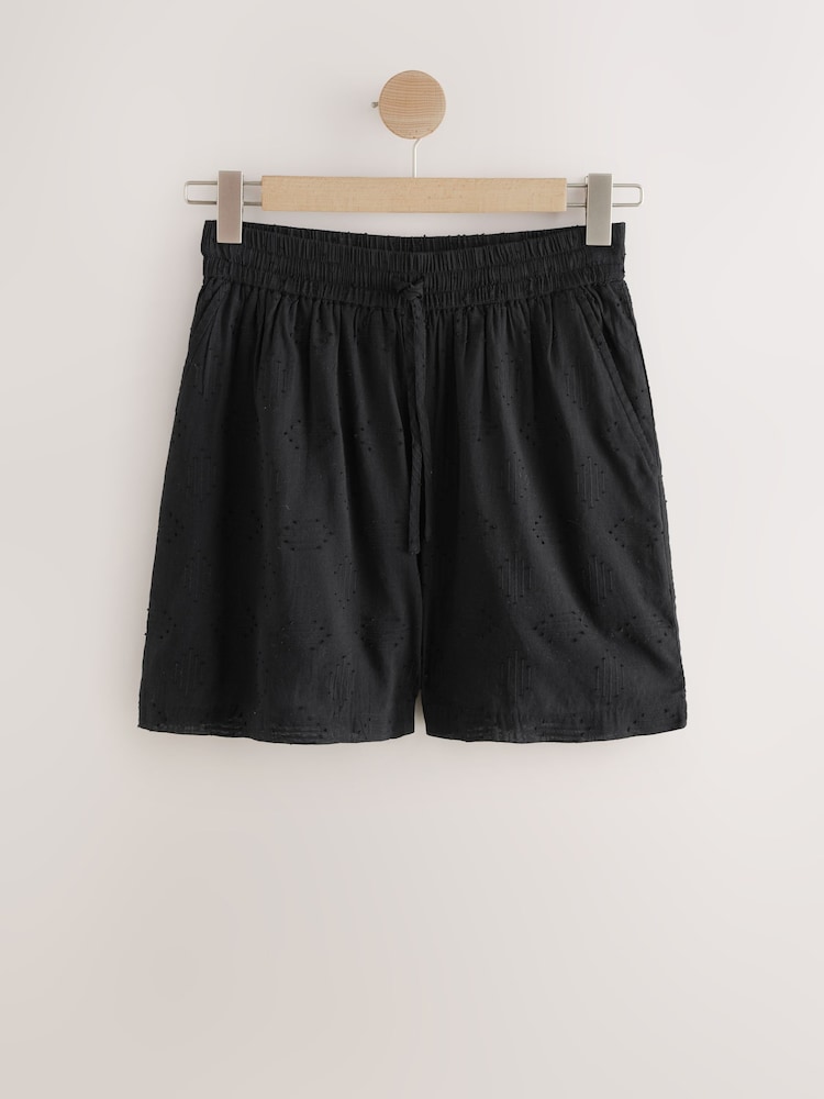 Black 100% Cotton Top and Shorts Co-Ord Set - Image 3 of 3