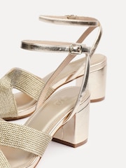Linzi Gold Alessia Cross-Over Front Strap Heeled Sandals - Image 5 of 5