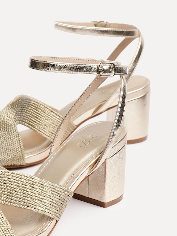 Linzi Gold Alessia Cross-Over Front Strap Heeled Sandals - Image 5 of 5