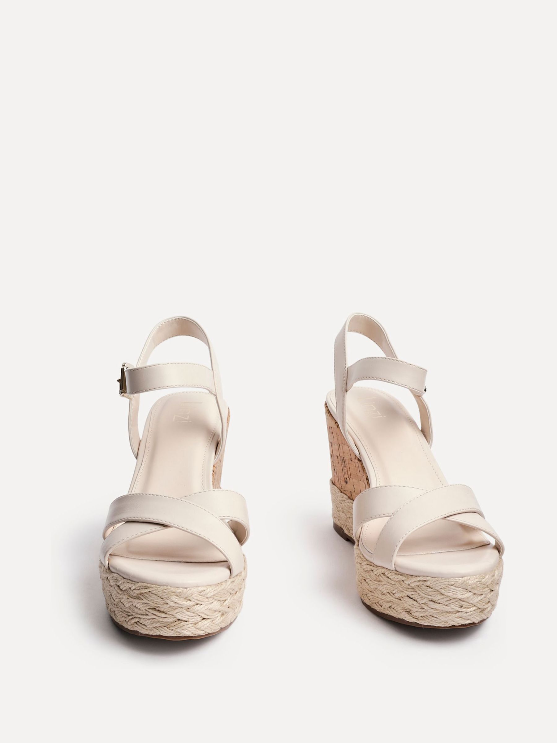 Buy Linzi Natural Lilia Cork Wedge Sandals With Rope Detail from the ...