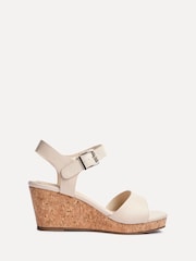 Linzi Natural Sierra PU Cork Wedge Sandals - Image 2 of 5