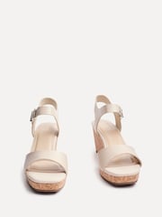 Linzi Natural Sierra PU Cork Wedge Sandals - Image 3 of 5