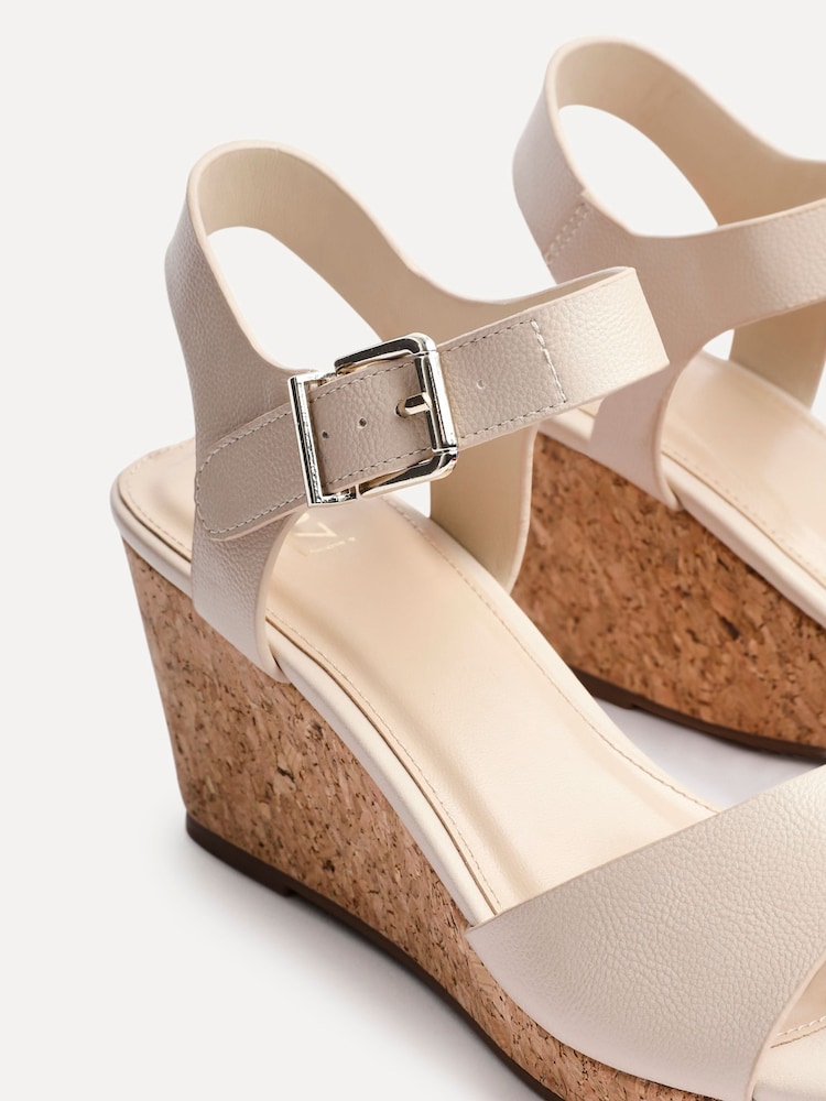 Linzi Natural Sierra PU Cork Wedge Sandals - Image 5 of 5
