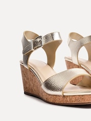 Linzi Gold Sierra PU Cork Wedge Sandals - Image 5 of 5