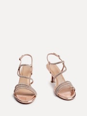 Linzi Pink Charm Criss Cross Diamante Strap Heels - Image 3 of 5
