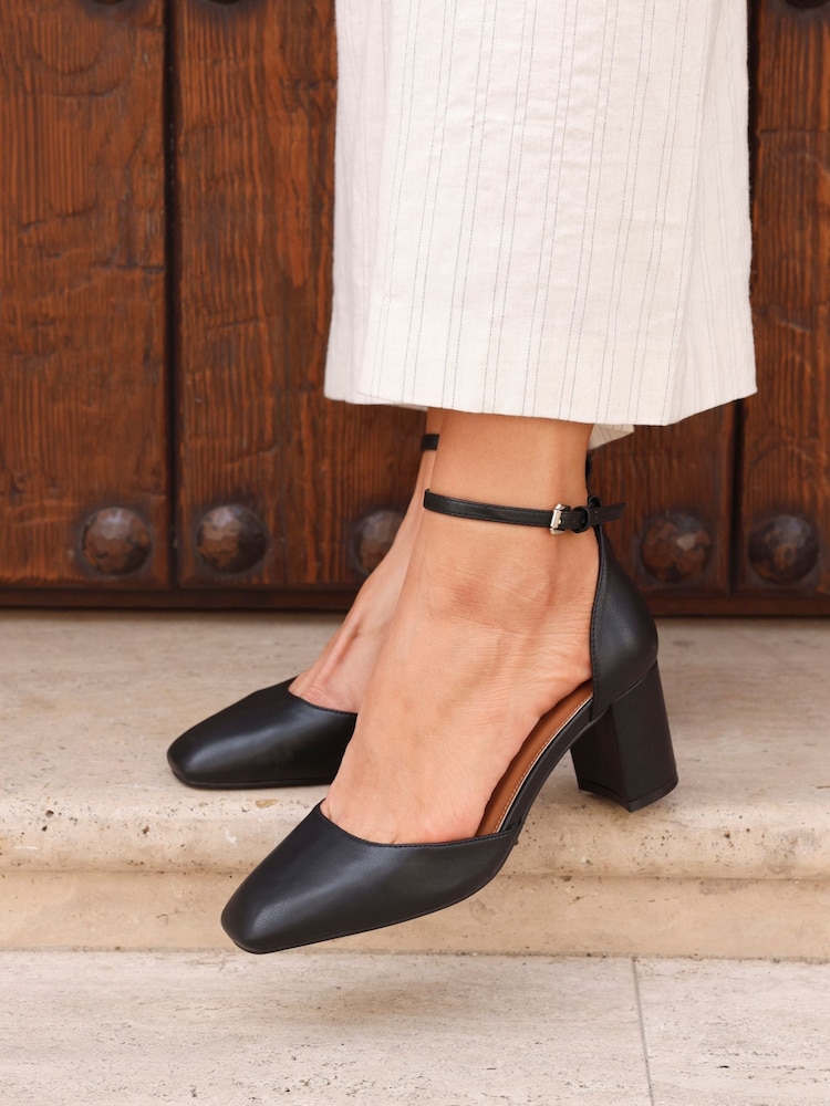 Linzi Black Sydney Square Toe Court Heels - Image 1 of 5