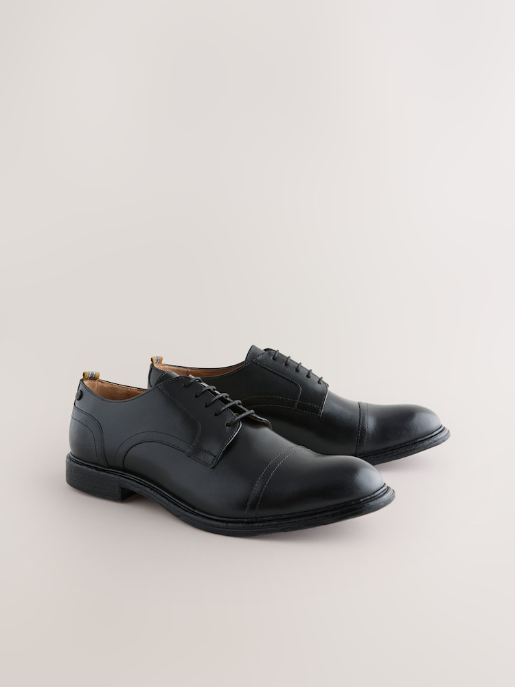 Black Leather Toecap Shoes - Image 1 of 5