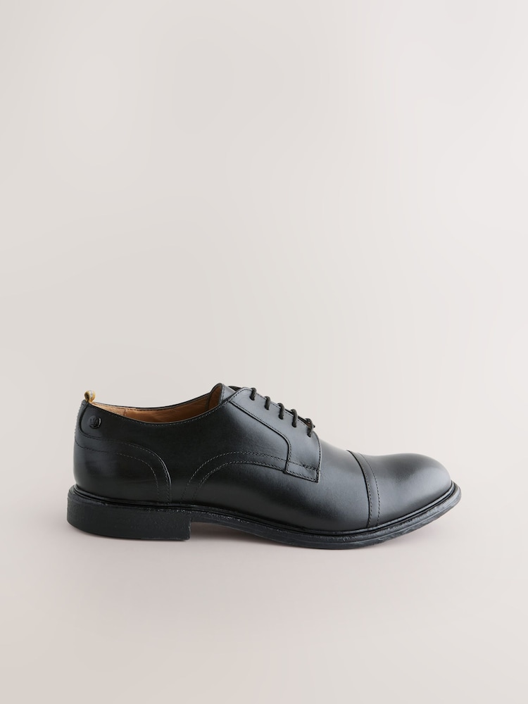 Black Leather Toecap Shoes - Image 2 of 5