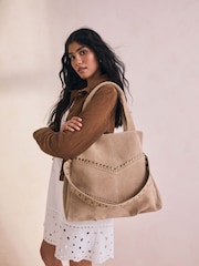 Stone Leather Studded Shoulder Bag - Image 1 of 5