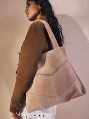 Stone Leather Studded Shoulder Bag - Image 3 of 5