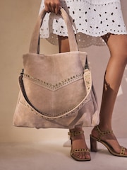 Stone Leather Studded Shoulder Bag - Image 5 of 5