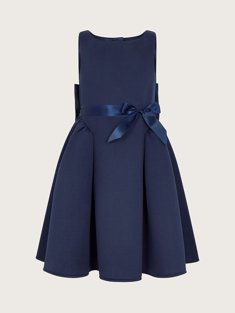 Monsoon Blue Molly Scuba Bow Bridesmaid Dress - Image 1 of 3