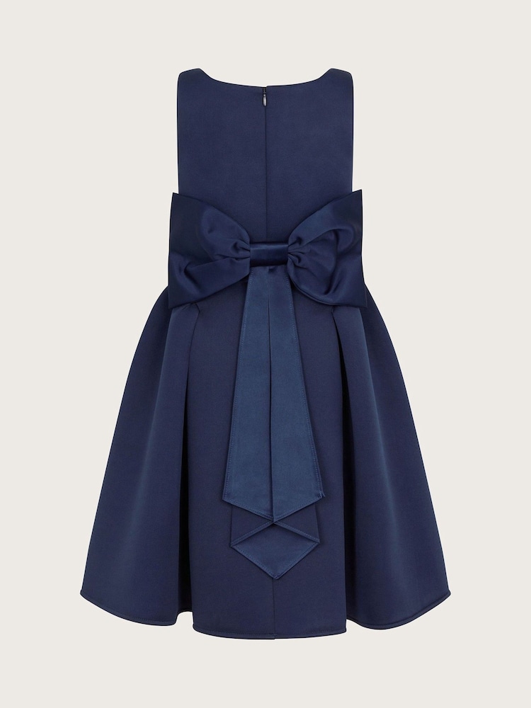 Monsoon Blue Molly Scuba Bow Bridesmaid Dress - Image 2 of 3