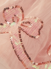 Monsoon Pink Sequin Bow Sweatshirt Dress - Image 4 of 4