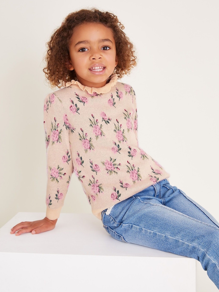 Monsoon Animal Print 100% Cotton Floral Print Jumper - Image 1 of 4