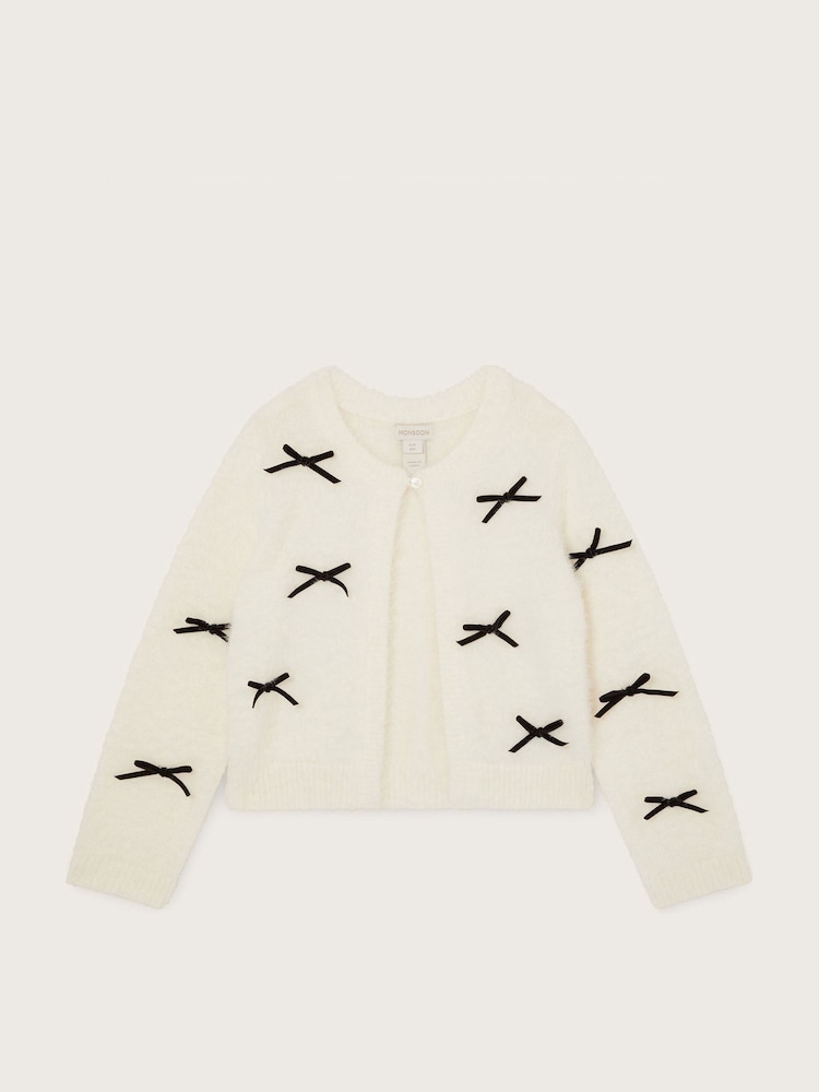 Monsoon Flauschige Strickjacke mit Schleife - Bild 1 von 1