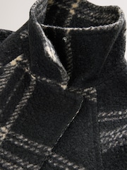 Black Check Funnel Neck Coatigan - Image 7 of 8