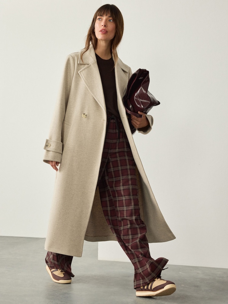Cream Long Maxi Coat - Image 1 of 9