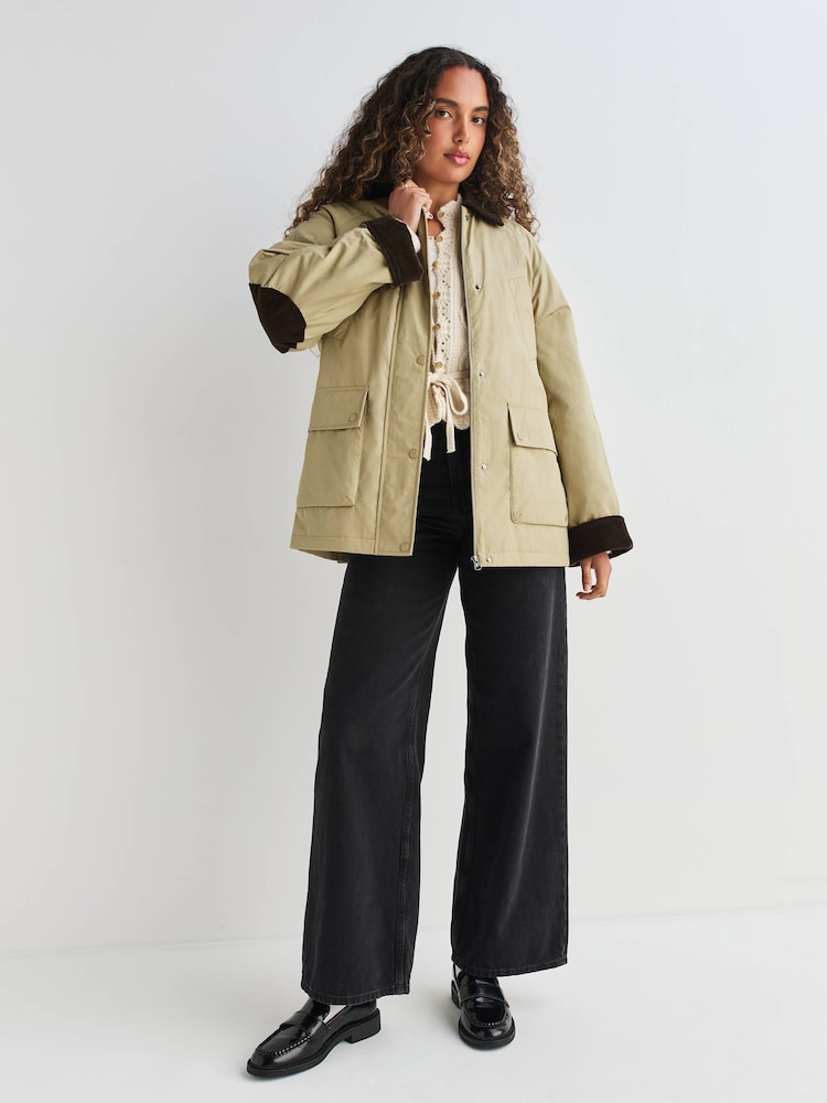 Neutral Lightweight Padded Jacket with Cord Collar - Image 2 of 11