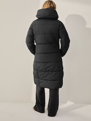 Black Shower Resistant Padded Hooded Coat - Image 4 of 9