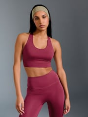 Burgundy Red Active Cross Back Bra - Image 3 of 8