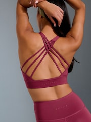 Burgundy Red Active Cross Back Bra - Image 4 of 8