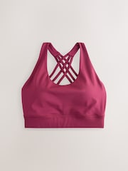 Burgundy Red Active Cross Back Bra - Image 6 of 8