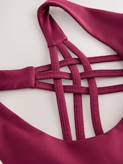 Burgundy Red Active Cross Back Bra - Image 7 of 8